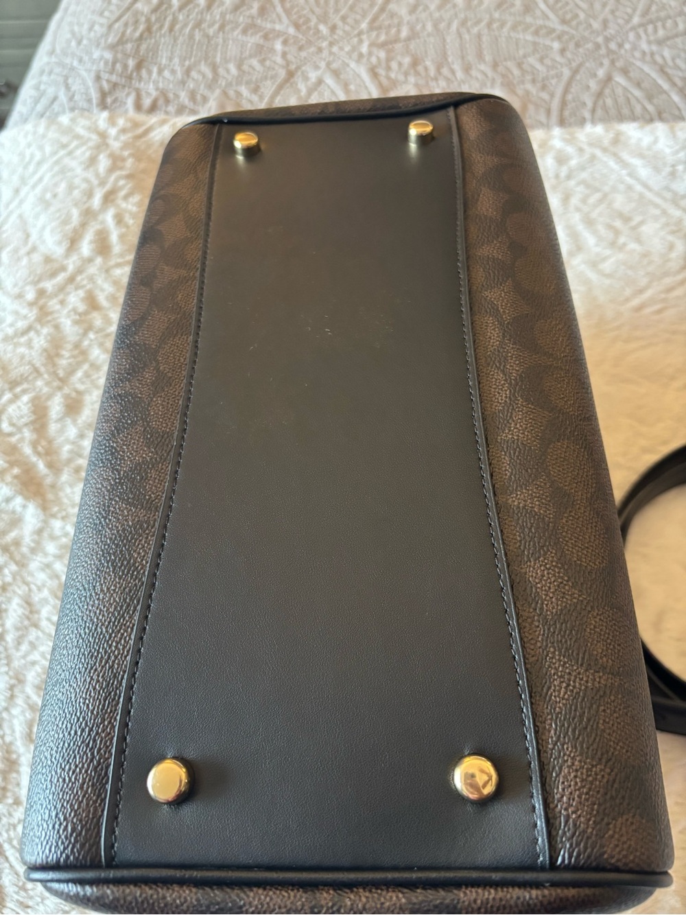 Coach Large Rowan in Walnut/Black/Gold - Picture 6 of 10
